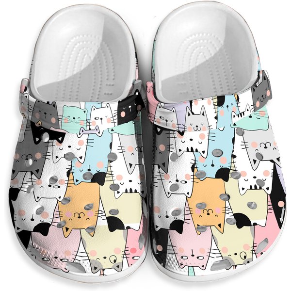 Playful Kittens Clog Shoes, Cute Cat Lover Footwear