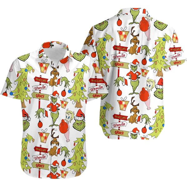 Funny Character Cindy Lou Who And Max Hawaiian Shirt-image