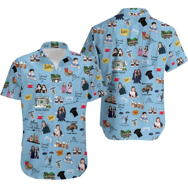 Gilmore Girls Button Stars Hollow Lukes Coffee Hawaiian Shirt-image