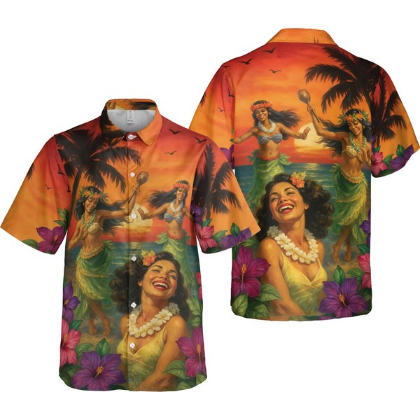 Hula Girls Hawaiian Shirt-image