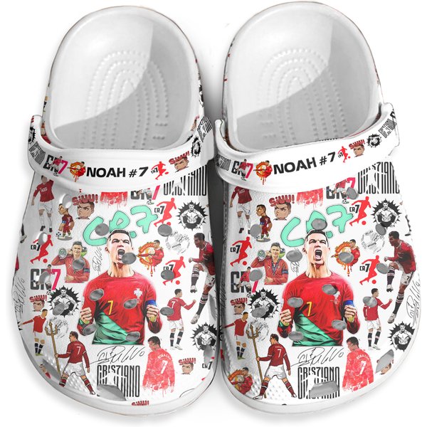 Custom Name Portugal Cr7 Ronaldo Clog Shoes, Shoes For Adults, Gift For Fans-image