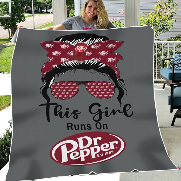 This Girl Runs On Dr. Pepper Blanket