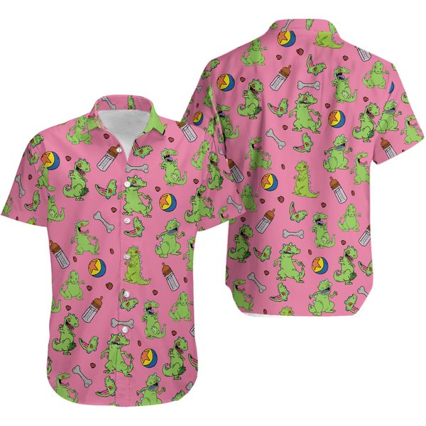 Rugrats Reptar Pattern Hawaiian Shirt, Cool Hawaiian Shirt-image