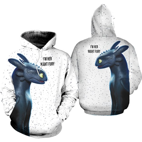 I'm Her Night Fury I'm His Light Fury Couple 3D Hoodie-image