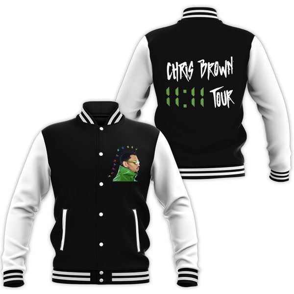 Chris Brown The 11:11 Tour Baseball Jacket-image
