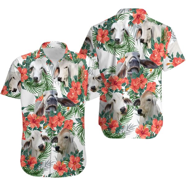 Brahman Hawaiian Flowers Hawaiian Shirt-image