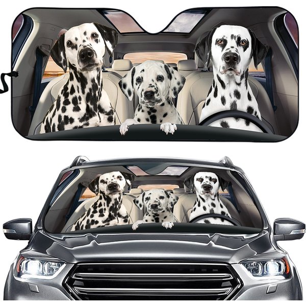 Dalmatian Auto Sun Shade, Dalmatian Car Sun Shade