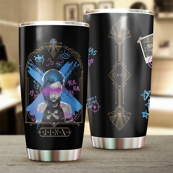 Jinx Vs Powder Tumbler, Jinx Arcane Inspired Tumbler,gaming Tumbler