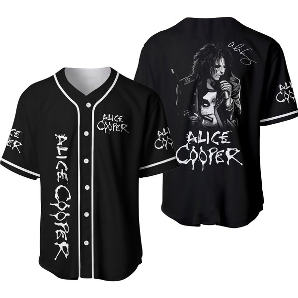 Men Alice Cooper Singer Baseball Jersey-image