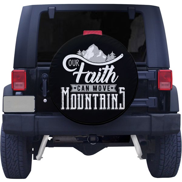 Our Faith Can Move Mountain, Christian Sayings,Bible Verse Spare Tire Cover-image