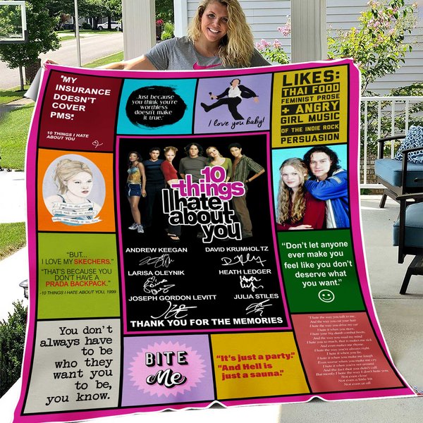 10 Things I Hate About You Blanket, Movies Fleece, Sherpa Blanket Soft And Cozy-image