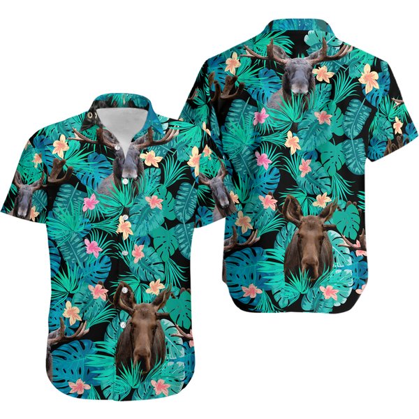 Moose Tropical Hawaiian Shirt, Moose-image