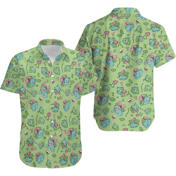 Grass Type PokéMon Hawaiian Shirt-image