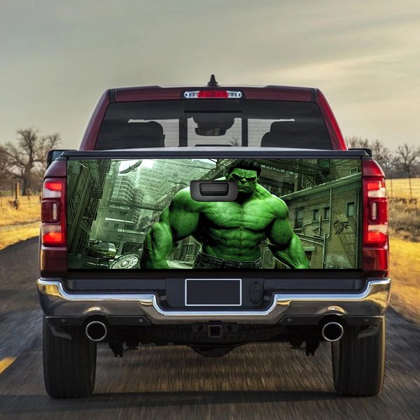 Incredible Hulk Glass Shatters Superheroes Truck Tailgate Wrap Decal