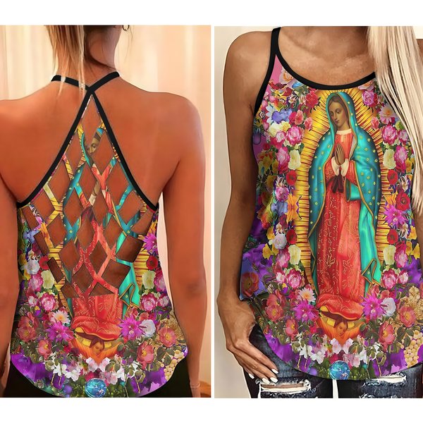 Our Lady Of Guadalupe Criss Cross Tank Top-image