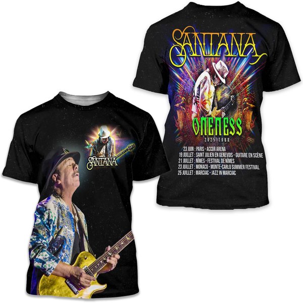 Carlos Santana Oneness 2025 Tour 3D T-Shirt-image