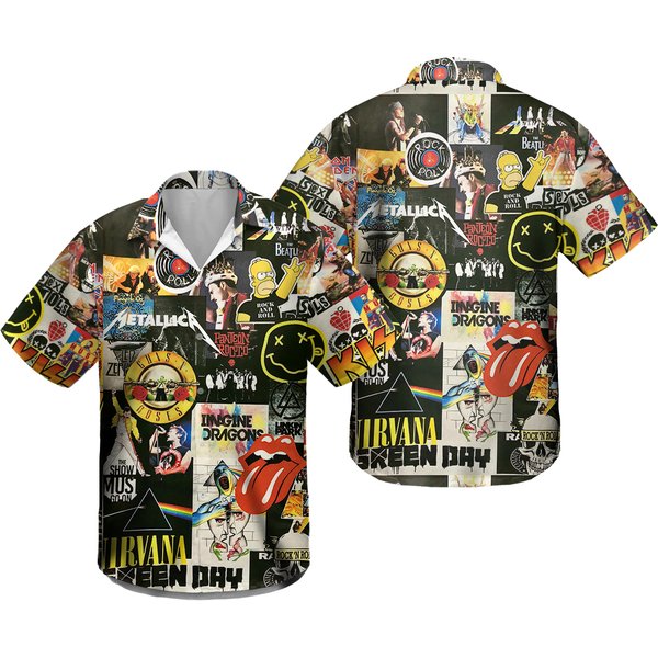 Classic Rock Unisex Hawaiian Shirt Summer Shirt-image