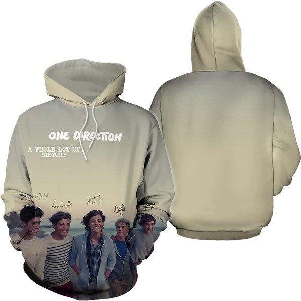 3d Hoodie, One Direction Band A Whole Lot Of History Hoodie