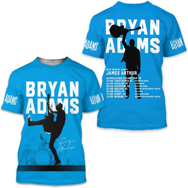 Bryan Adams Roll With The Punches 2025 Tour 3D T-Shirt-image