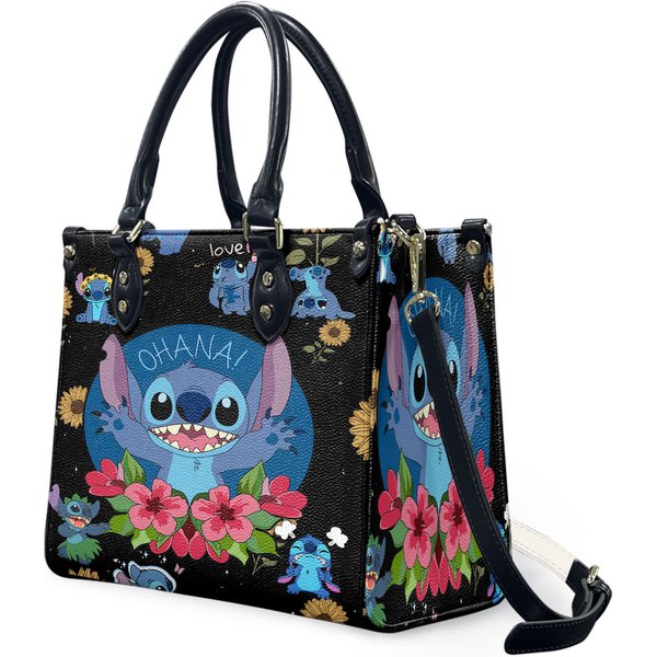 Dog With Flowers Leather Bag, Series Movie Bag, Cartoon Leather-image