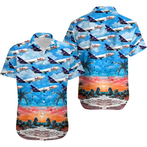Fedex Express Mcdonnell Douglas Boeing Md 10 30F Hawaiian Shirt-image