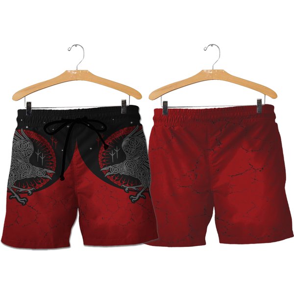 Men's Swimming Trunks Viking Odin Raven Sun Knot Print Viking Beach Pants Surf Shorts-image