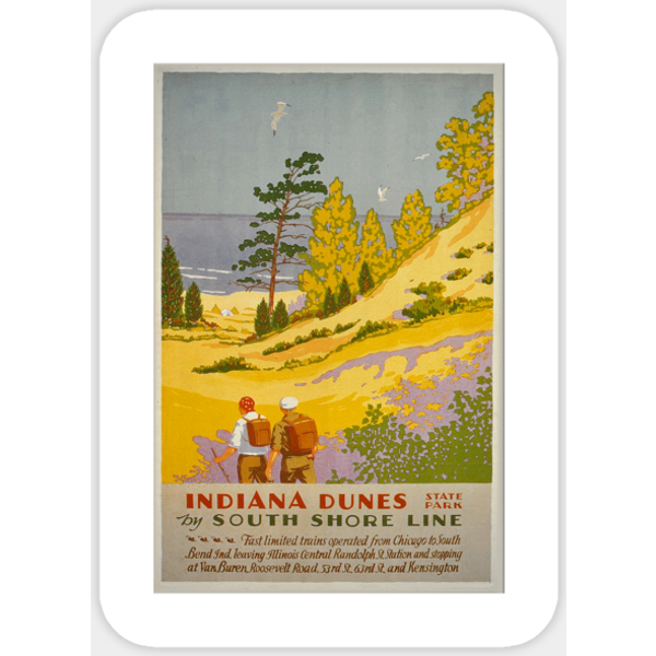 Vintage Travel - Indiana Dunes State Park - Vintage Travel America - Sticker-image