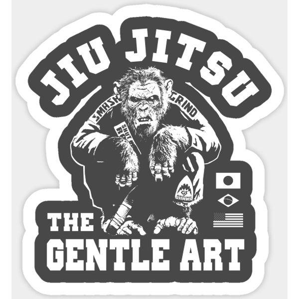 Gentle Art Chimp - Jiu Jitsu - Sticker-image
