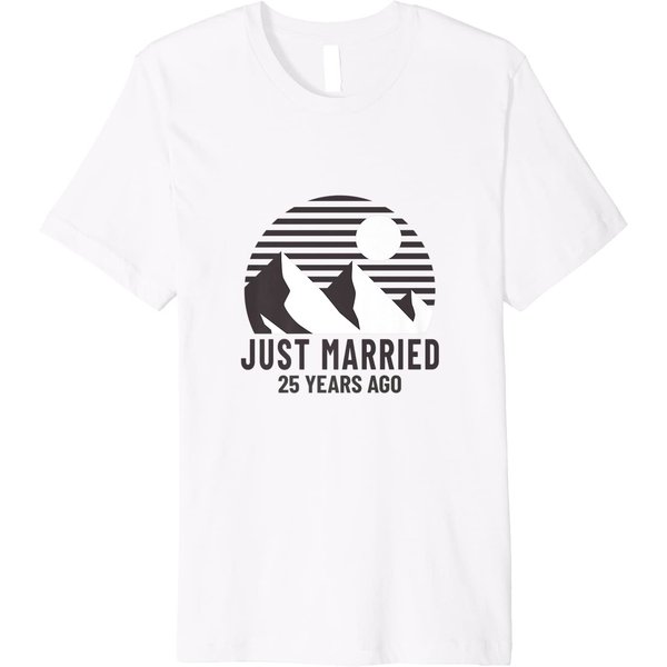 Romantic Matching Couples Shirt - 25Th Wedding Anniversary Premium T-Shirt-image