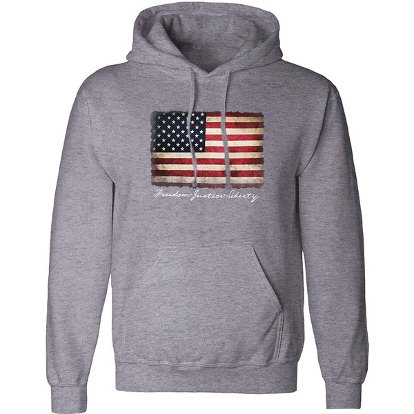 Vintage American Flag Hoodie Pullover Fleece For Men - Usa Flag Sweatshirt, Gift, Cotton Poly Blend, Ultra Soft