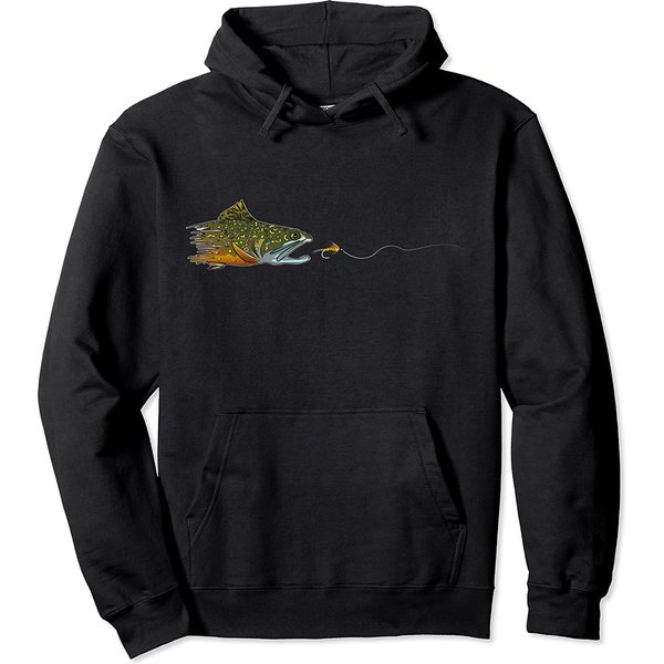 Fly Fishing Brook Trout Dry Fly Tying Fisherman Pullover Hoodie-image