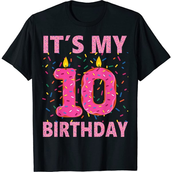 Kids Sweet Donut It's My 10Th Birthday Shirt Custom T Shirt-image