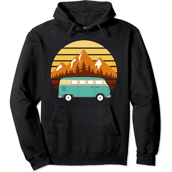 Hippie Bus Road Trip Camper Van Hoodie-image