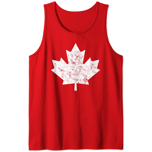 Canada Maple Leaf Vintage Red Canadian Flag Canada Day Tank Top-image