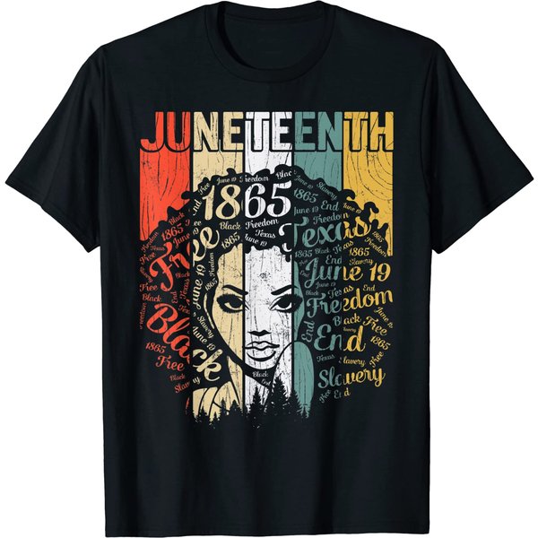 Juneteenth Flag Blm Afro Women June 19 1865 African T-Shirt-image