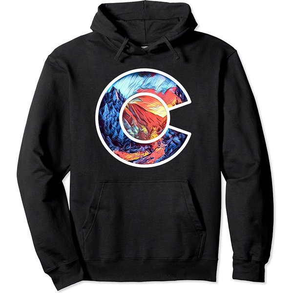 Colorado Mountain Landscape Co Flag Graphic Design By Mcma Pullover Hoodie-image