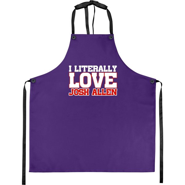 I Literally Love Josh Allen Buffalo Football Apron-image