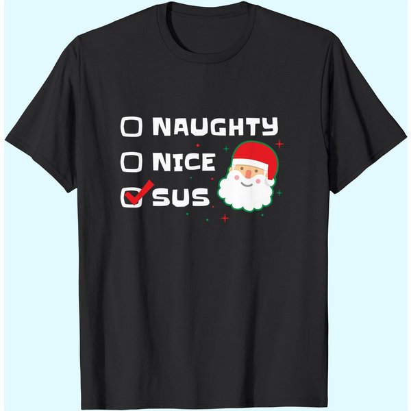 Nice Naughty Santa Noel T-Shirts-image