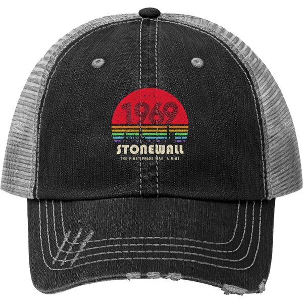 Pride 50Th Anniversary Stonewall 1969 Was A Riot Lgbtq Trucker Hat-image