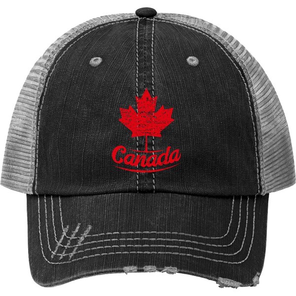 Vintage Canada Flag Canadian Flag Maple Leaf Trucker Hat-image