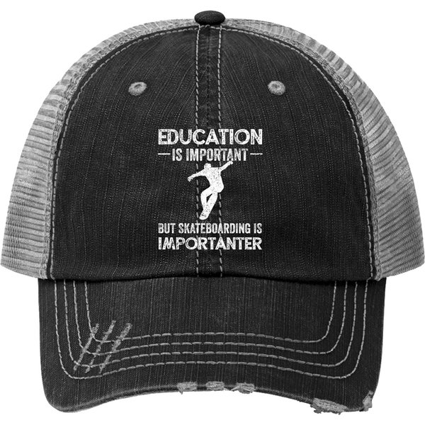 Skateboarding Skateboard Gift For Skateboarder Vintage Gift Trucker Hat-image