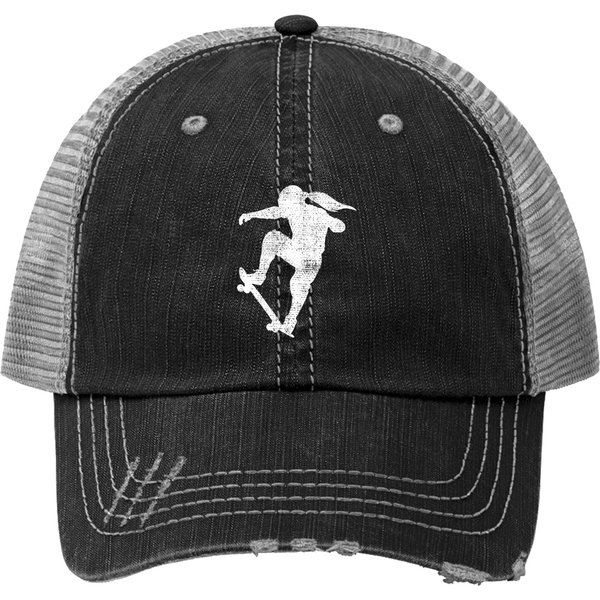 Skater Girl Skateboard Gift Skateboarder Trucker Hat-image