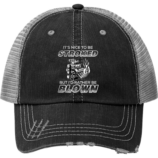 Vintage Racing Trucker Hat Its Nice To Be Stroked Funny Racing-image