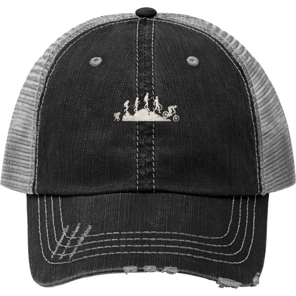 Mountain Biking Evolution Vintage Bicycle Sport Bike Rider Trucker Hat-image