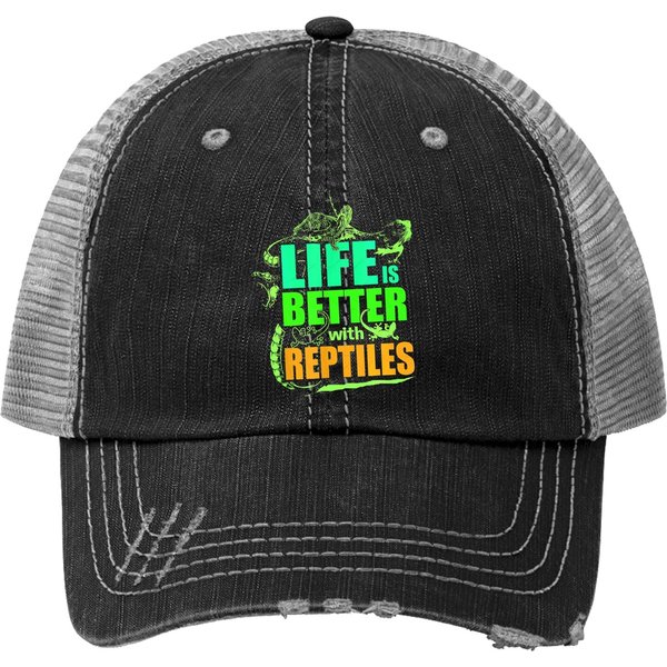 Life Is Better With Reptiles Leopard Gecko Trucker Hat-image