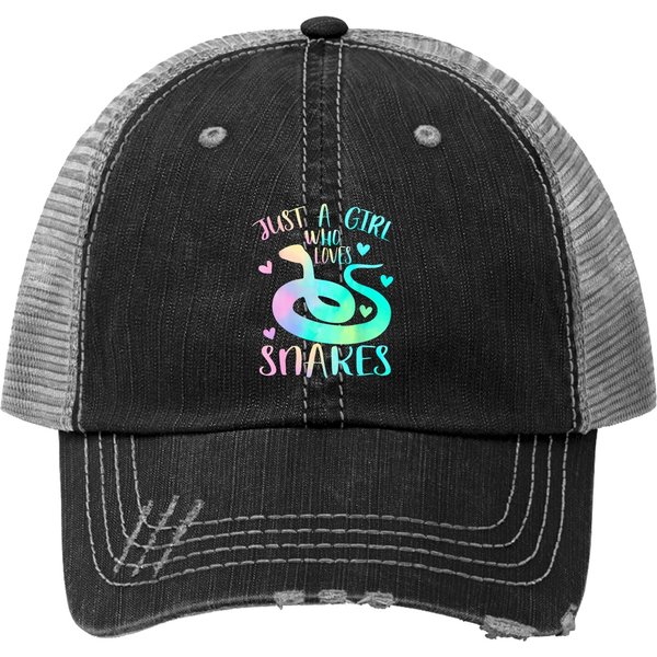 Just A Girl Who Loves Snakes Themed Lover Girls Trucker Hat-image