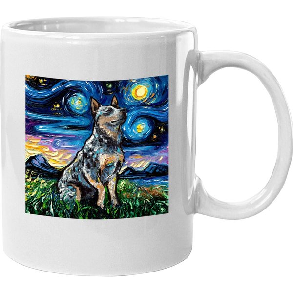 Blue Heeler Starry Night Australian Cattle Dog Art Coffee Mug