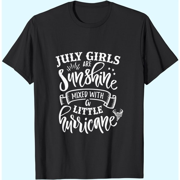 July Girls Are Sunshine Mixed Little Hurricane Premium T Shirt-image
