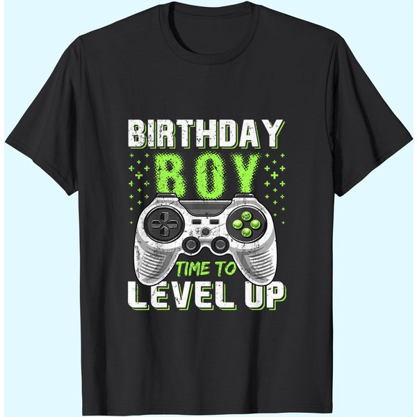 Birthday Boy Time To Level Up Video Game Birthday Gift Boys T-Shirt-image