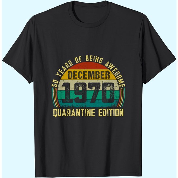Born In December 1970 Vintage 50Th T Shirt-image